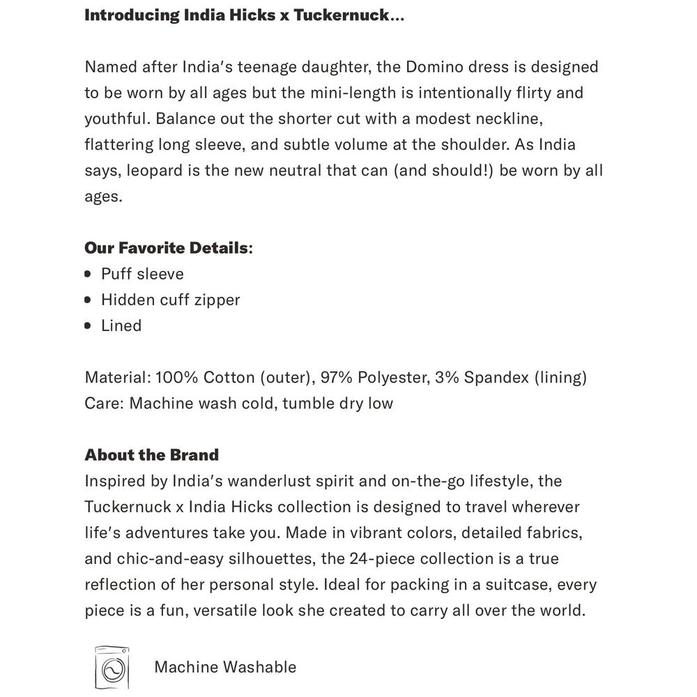 TUCKERNUCK X India Hicks Leopard Domino Dress NWT Size Large - Picture 9 of 13